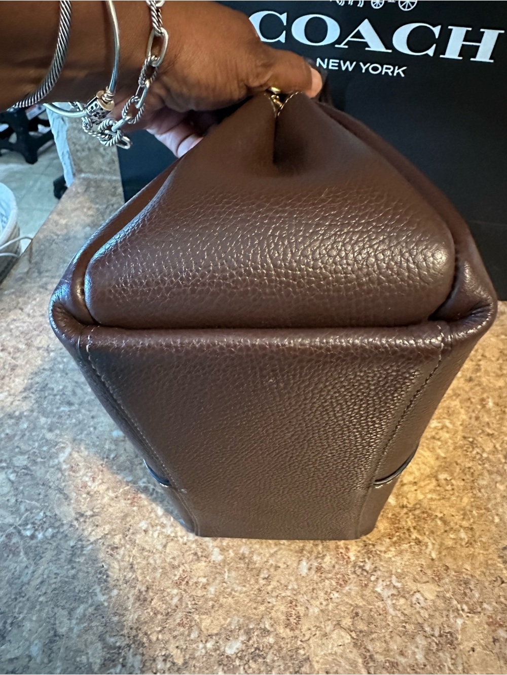 Coach Lana 23 in maple.  Pebbled Leather Mini Shoulder Bag with Gold Hardware - Picture 7 of 10